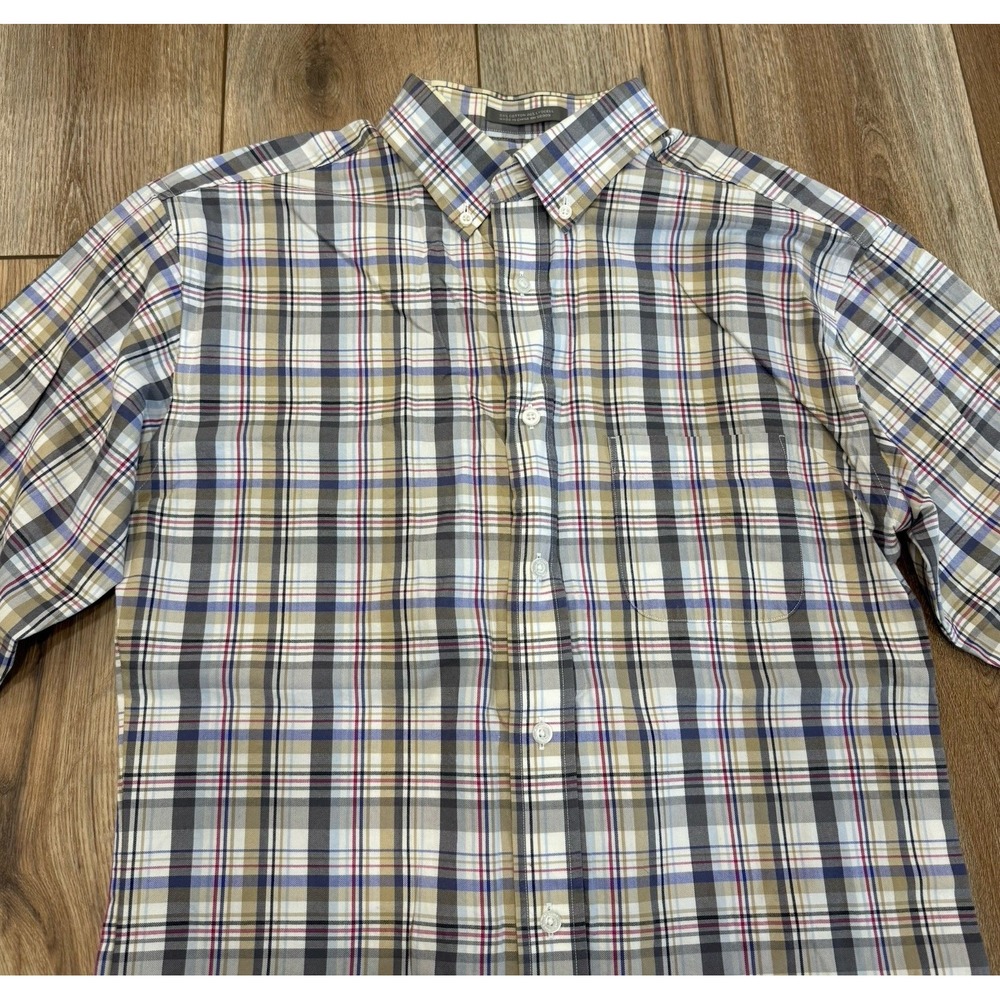 Daniel Cremieux Signature Collection Dress Shirt, Blue And White Mens Large